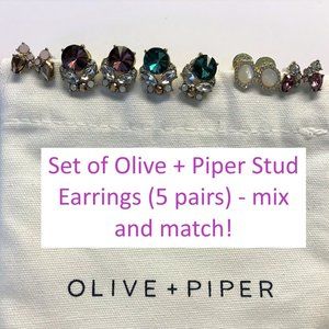 💕 SET OF  5 Olive + Piper Stud Earrings 💕